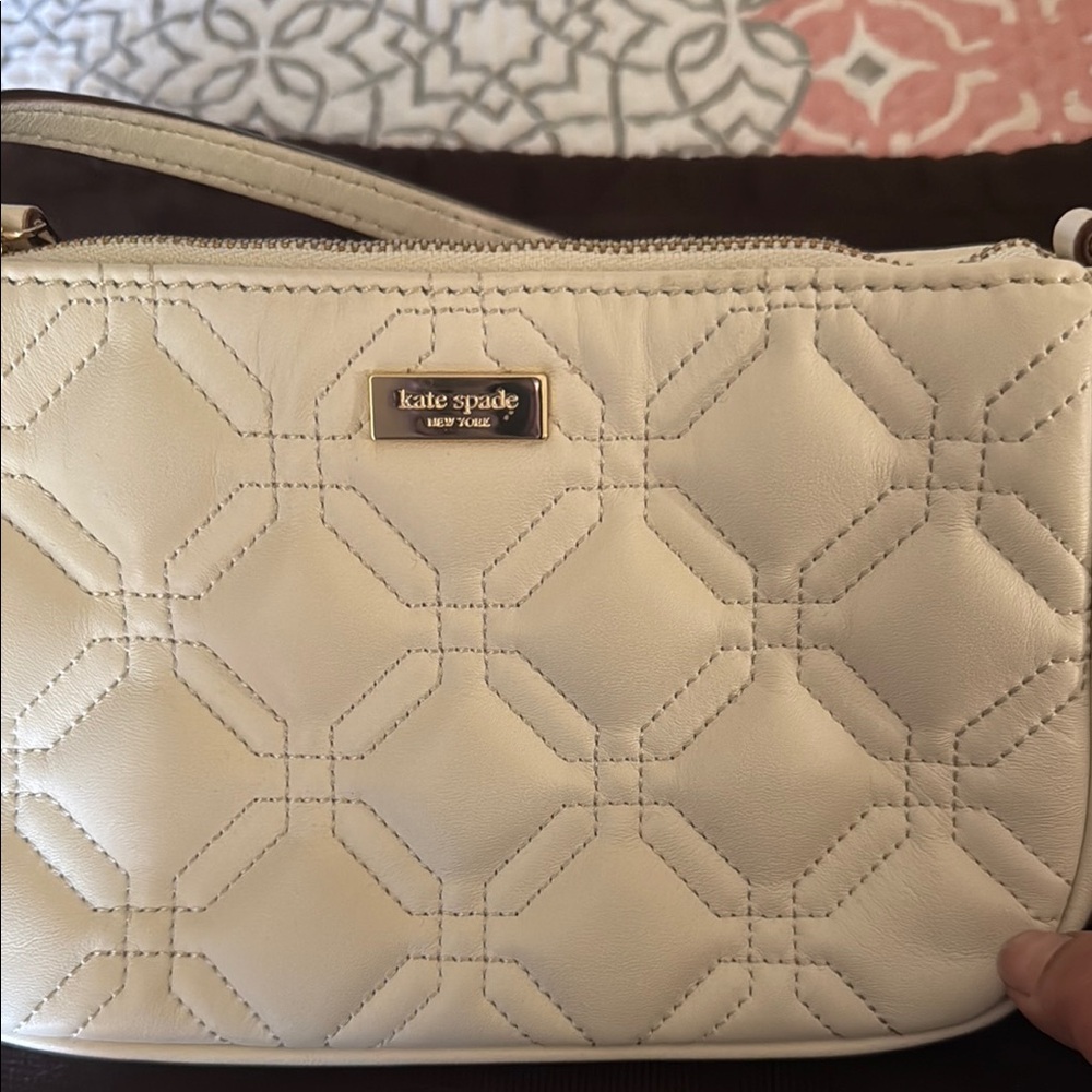 Kate Spade Cream Quilted Clutch